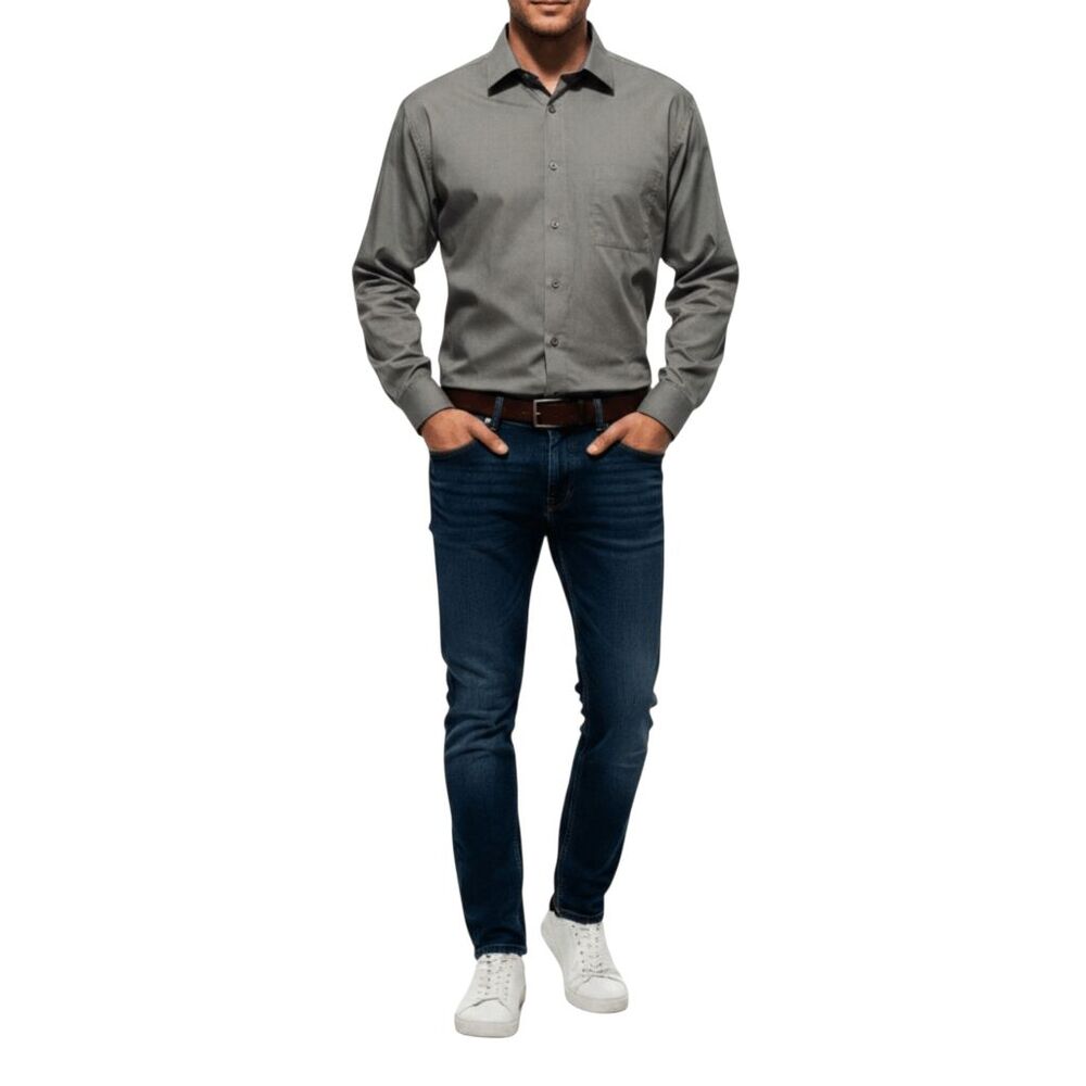 PIERRE CARDIN Men's Slim Fit Long Sleeve Button Down Size XXL